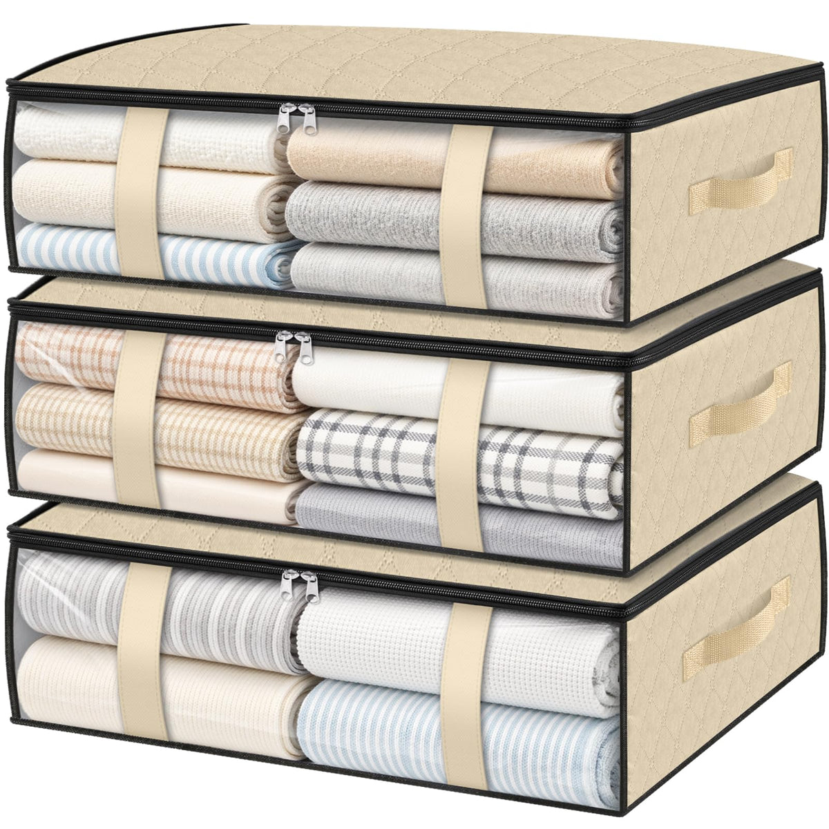 StorageRight Under Bed Storage Bags, 3 Pack, 40L, Gray