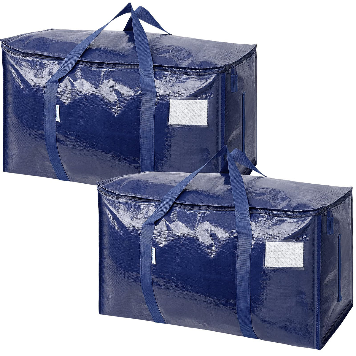 TICONN 6 Pack Extra Large Moving Bags Heavy Duty with Zippers & Carrying Handles, Durable Storage Bags Moving Boxes for Closet Organizers and Storage (6 Pack, Blue)