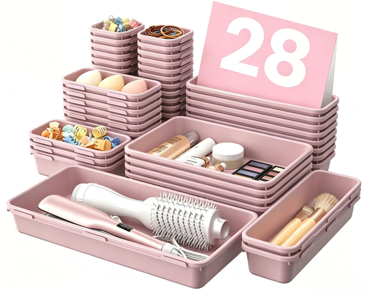A-LuGei 【Military Grade】 Drawer Organizer for Vanity Bathroom Makeup Desk