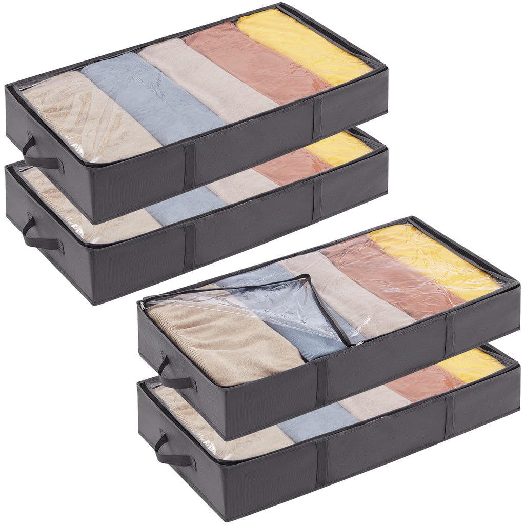 Lifewit 95L 4 Pack Under Bed Storage Container, Blanket Organizer, Gray
