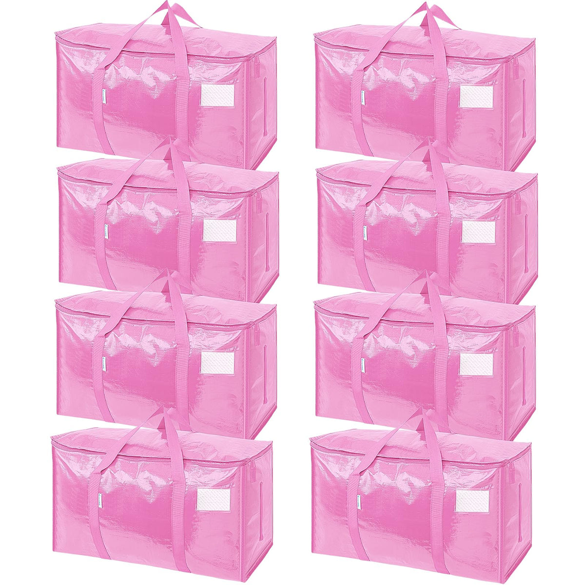 TICONN 6 Pack Extra Large Moving Bags Heavy Duty with Zippers & Carrying Handles, Durable Storage Bags Moving Boxes for Closet Organizers and Storage (6 Pack, Blue)