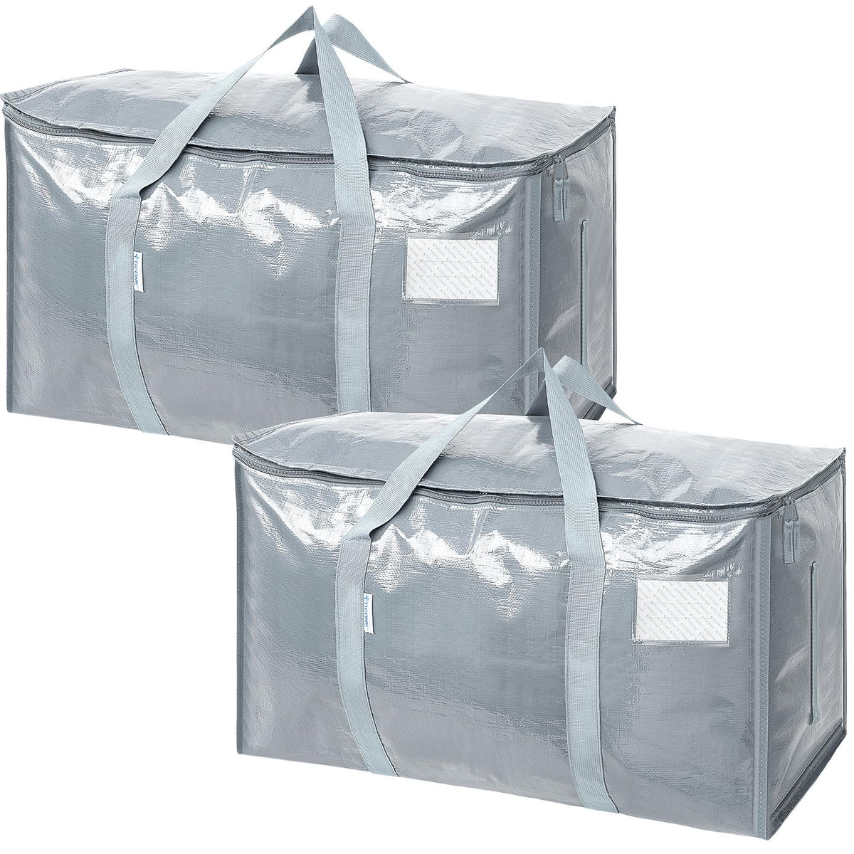 TICONN 6 Pack Extra Large Moving Bags Heavy Duty with Zippers & Carrying Handles, Durable Storage Bags Moving Boxes for Closet Organizers and Storage (6 Pack, Blue)