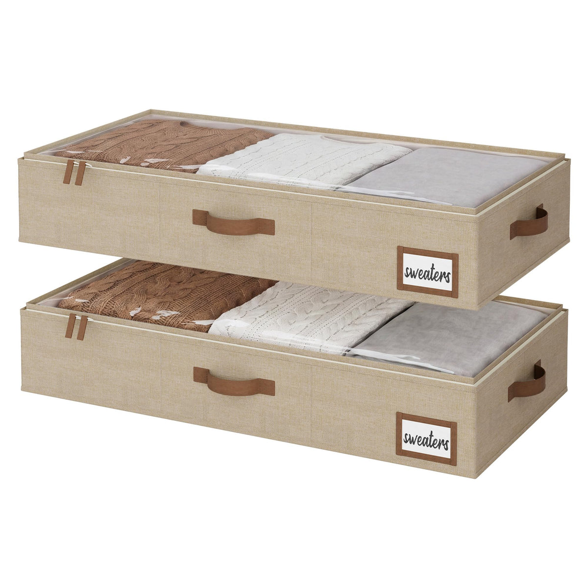 StorageWorks 6 Inch Low Profile Under Bed Storage Containers with Clear Lid