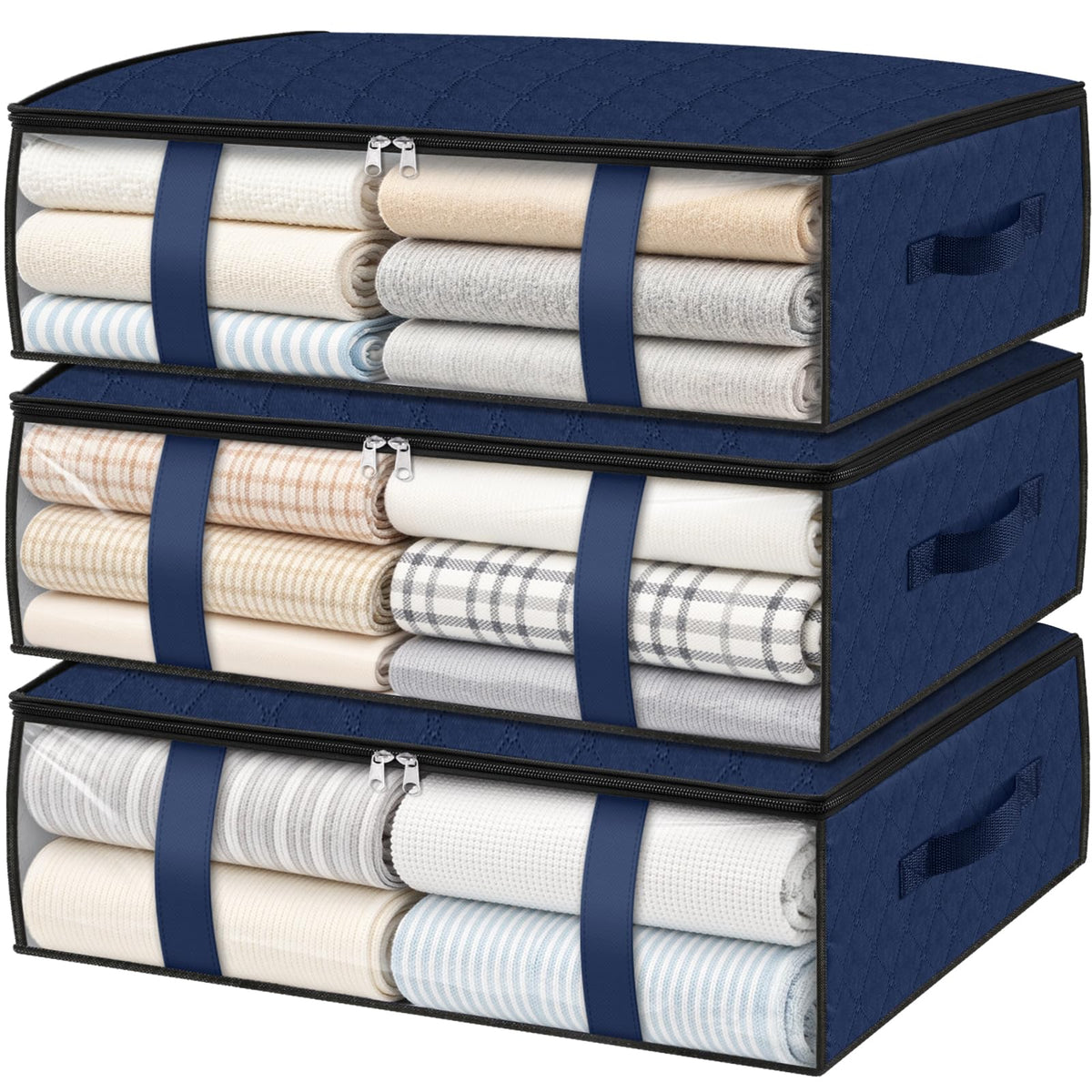 StorageRight Under Bed Storage Bags, 3 Pack, 40L, Gray