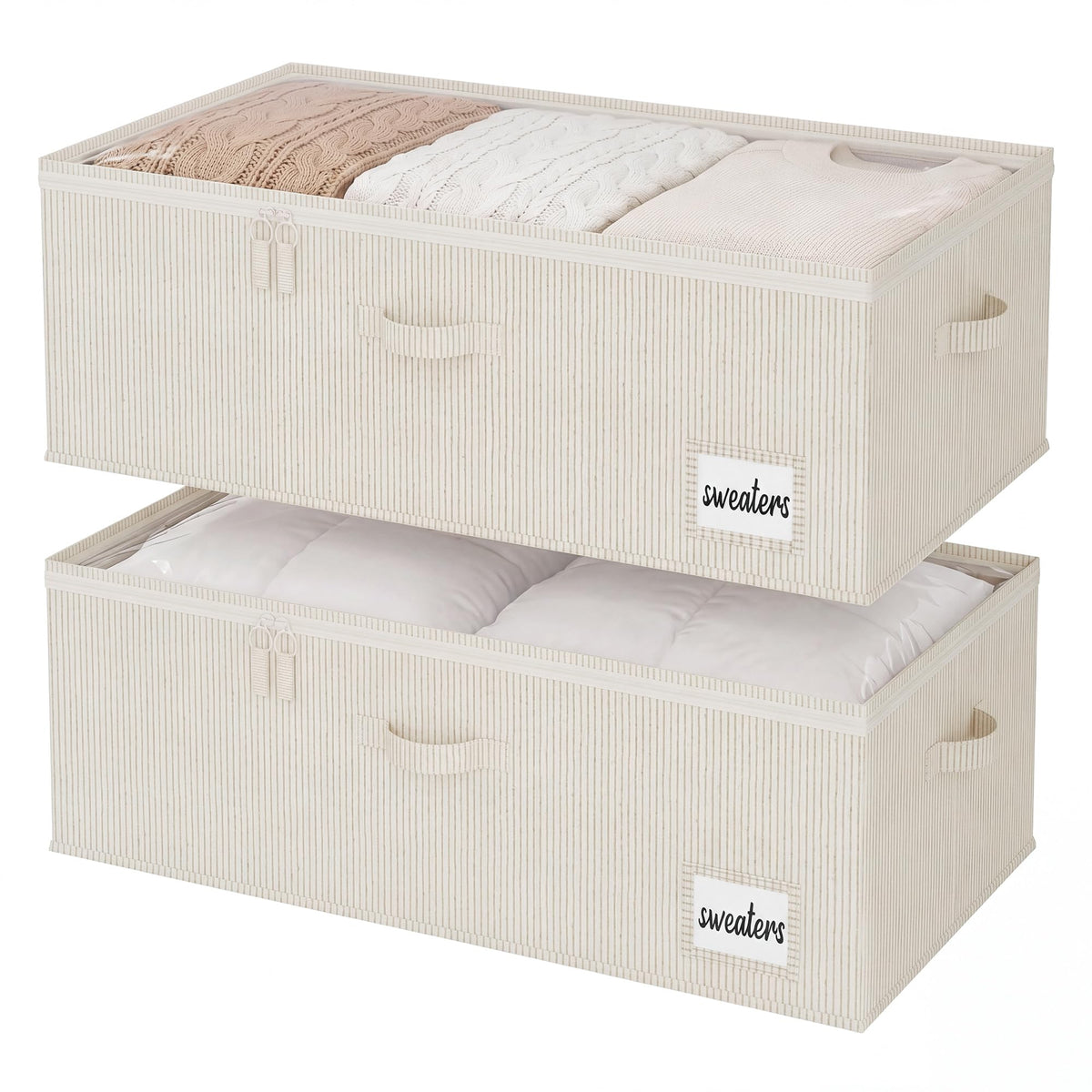 StorageWorks 10 Inch Tall Under Bed Storage Containers with Clear Lid