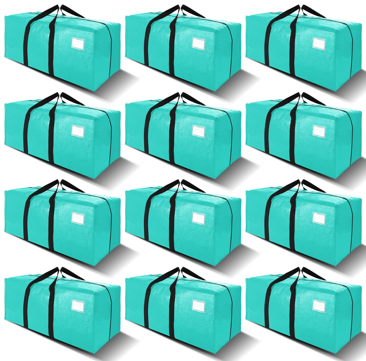 VELVETSURE Heavy Duty Extra Large Moving Bags W/Backpack Straps - Strong Handles & Zippers, Storage Totes For Space Saving, Fold Flat, Alternative to Box and Bin (Set of 6, Multicolor)