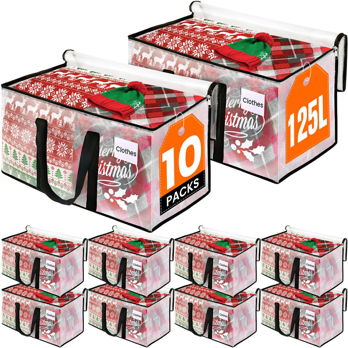 RoomHacks Moving Bags, Heavy Duty Large Storage Bags, 88L, 6 Pack, Clear