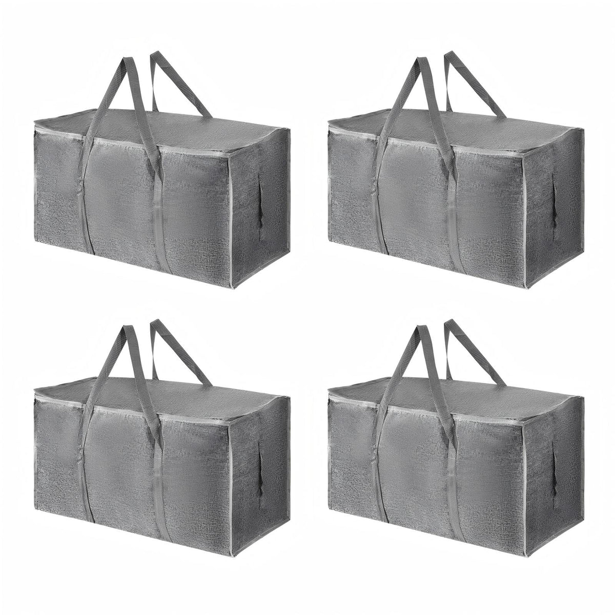 Moving Bags Extra Large 8 Pack - Heavy Duty Storage Totes with Wrap-Around Handles & Reinforced Zippers - Foldable Moving Box Alternative, Water-Resistant for Dorm, Closet & Under Bed Storage (Clear)