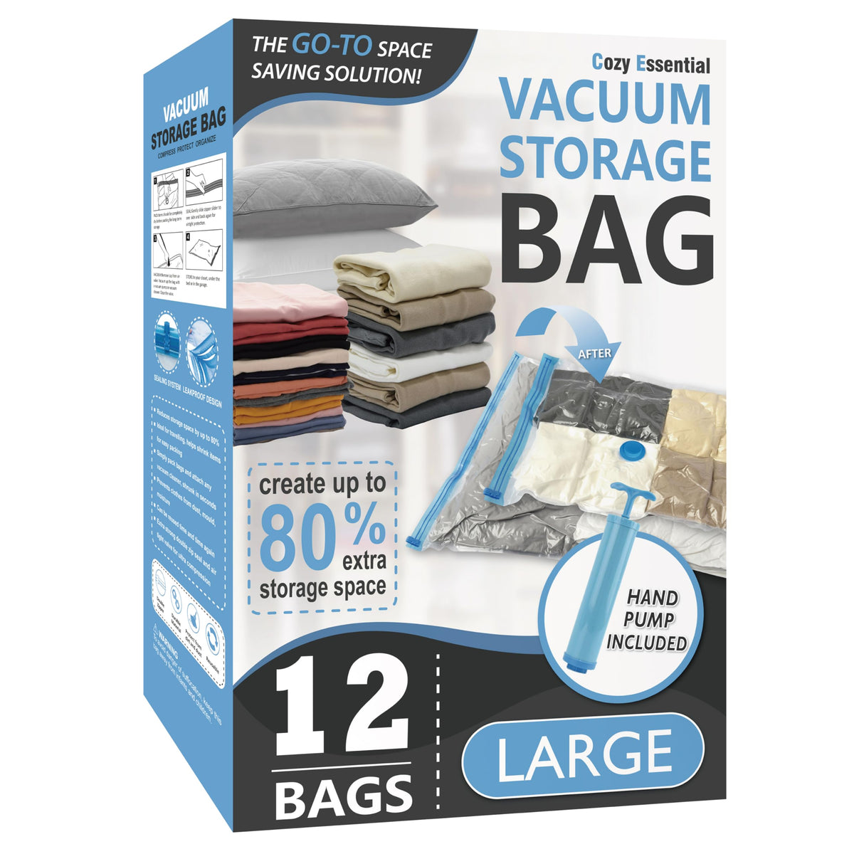 Vacuum Storage Bags with Hand Pump, Vacuum Seal Space Saver Bags,20 Combo