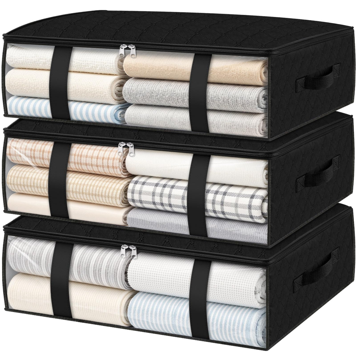 StorageRight Under Bed Storage Bags, 3 Pack, 40L, Gray