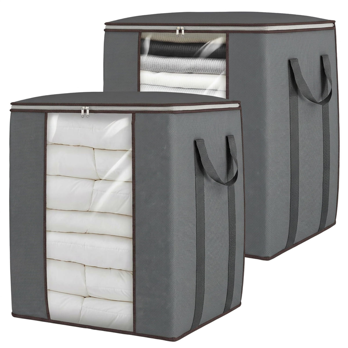 Blanket Storage Bags 120L for Comforter Clothes Bedding Sheet Grey
