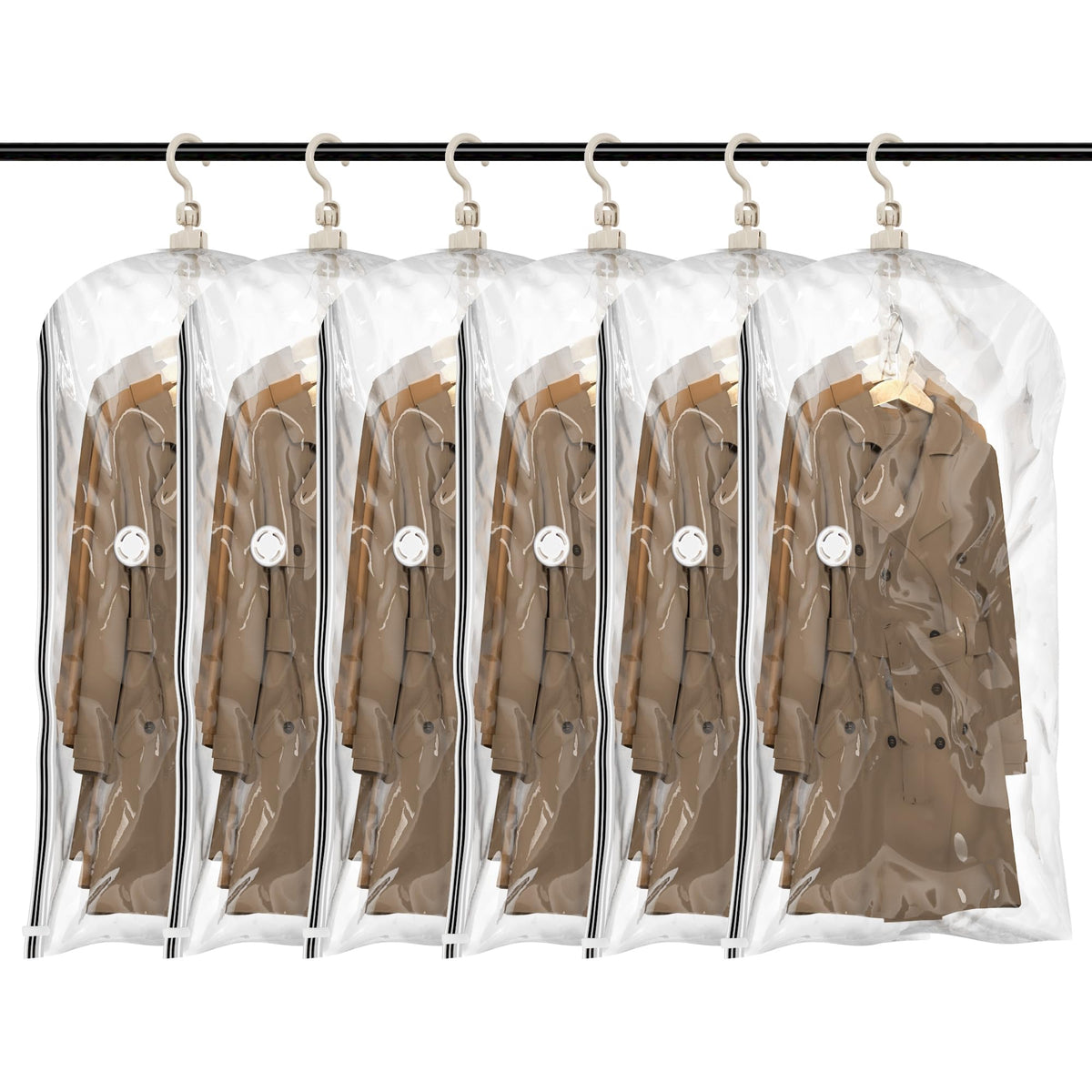 TAILI Hanging Vacuum Storage Bags for Clothes Space Saver 4 Combo Clear