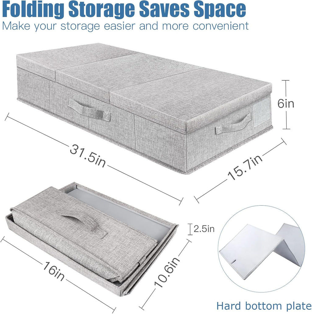 Supowin 2Pack Large Underbed Storage Containers Bin with Lids, Gray