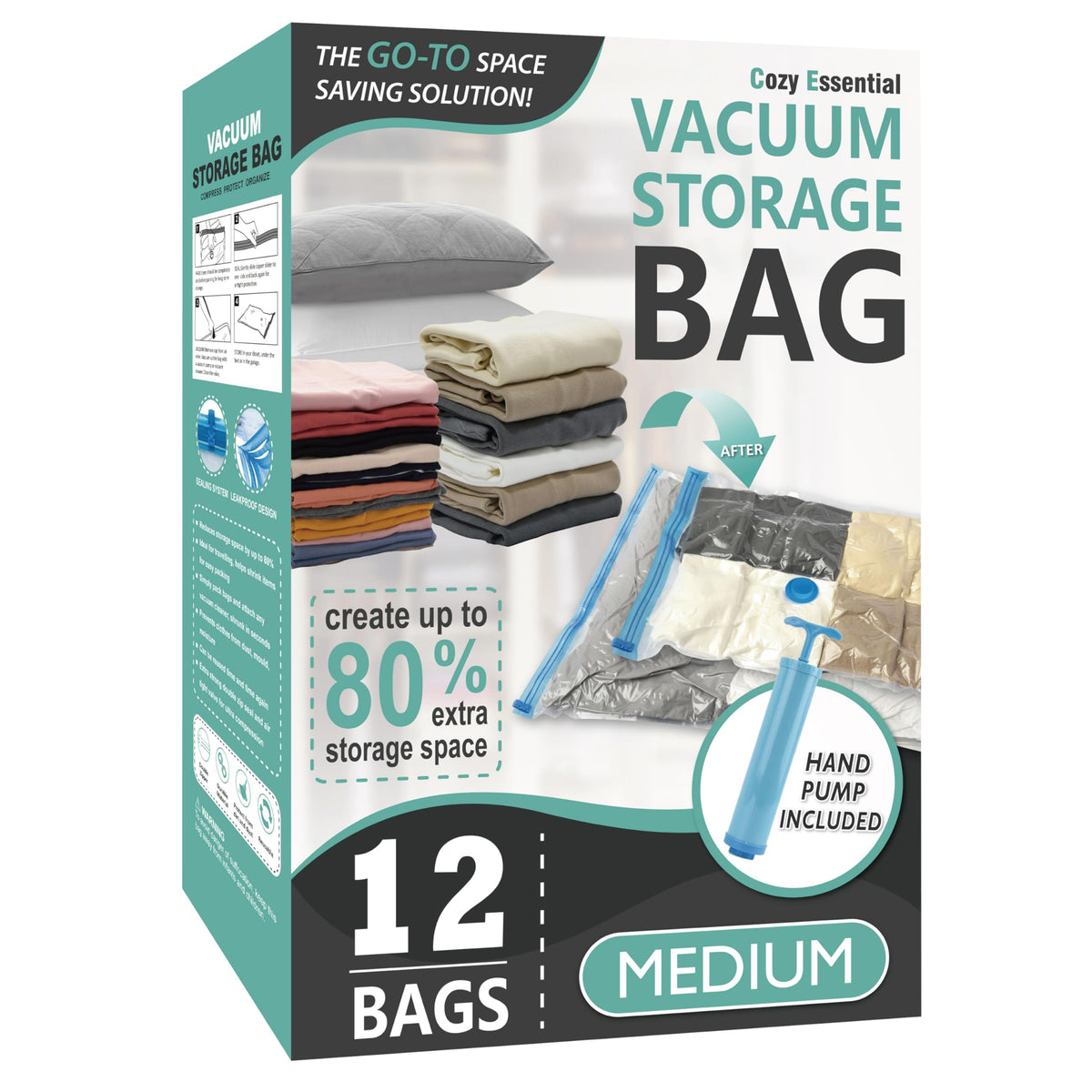Vacuum Storage Bags with Hand Pump, Vacuum Seal Space Saver Bags,20 Combo