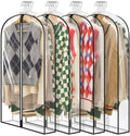 40" Clear Garment Bags for Hanging Clothes, 4" Gusseted Suit Bags for Closet Storage, Hanging Clothes Storage Suit Cover Bags with Zipper for Coats, Jackets, Shirts, 4 Packs