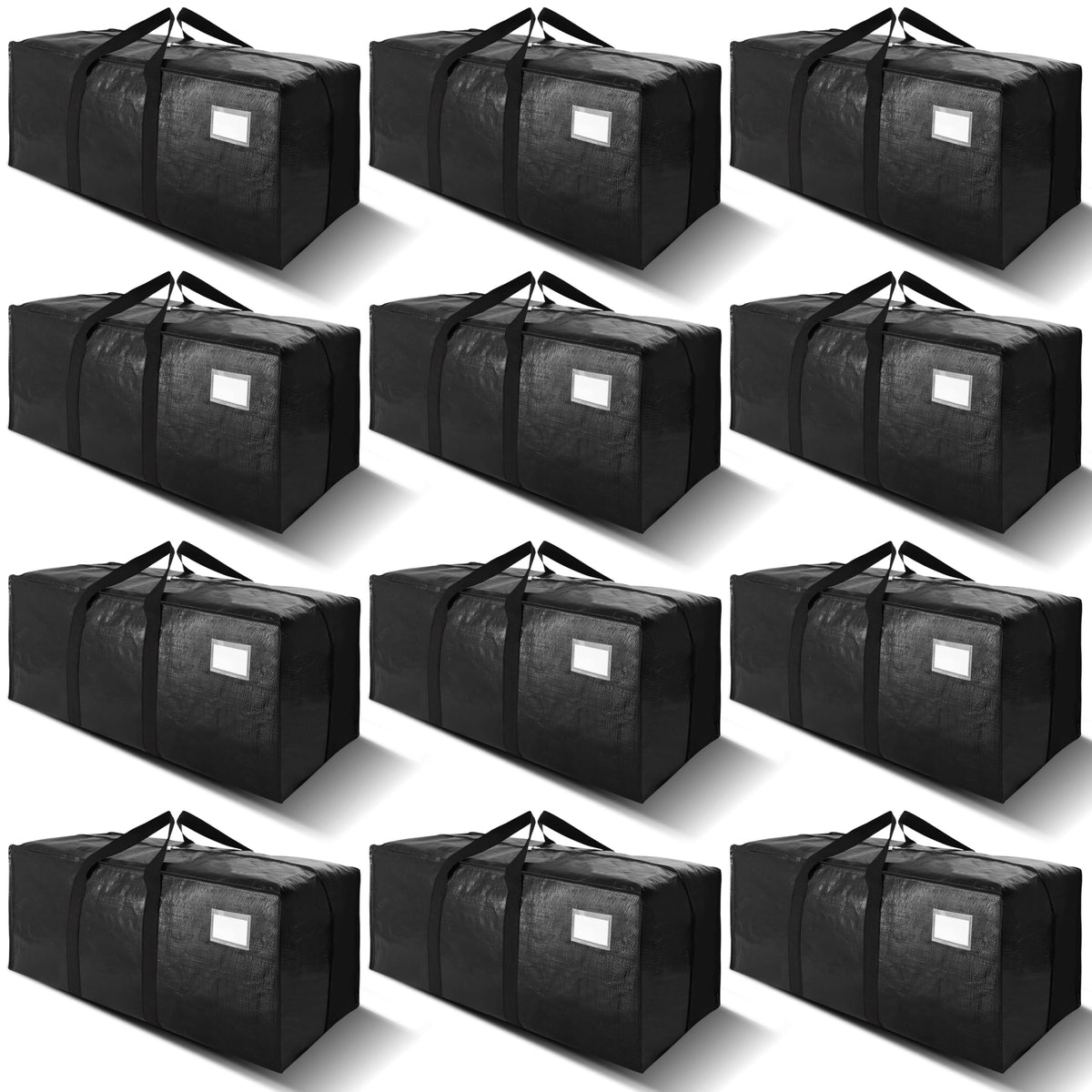 VELVETSURE Heavy Duty Extra Large Moving Bags W/Backpack Straps - Strong Handles & Zippers, Storage Totes For Space Saving, Fold Flat, Alternative to Box and Bin (Set of 6, Multicolor)