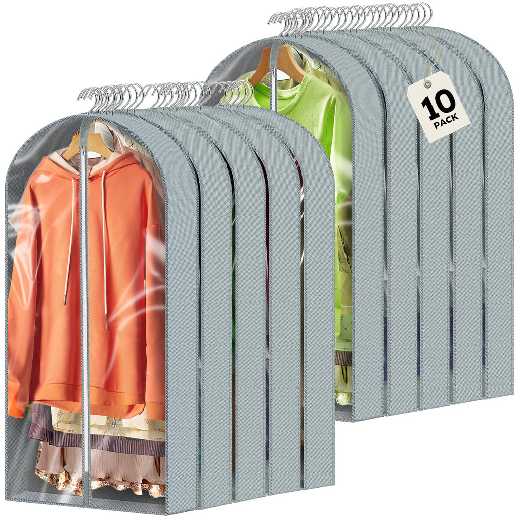 6 pcs 40" Garment Bags for Hanging Clothes, Clear Suit Bags for Closet Storage Clothing Storage, Garment Bags for Travel Covers with 4" Gussets for Coats, Jackets, Shirts and Sweater