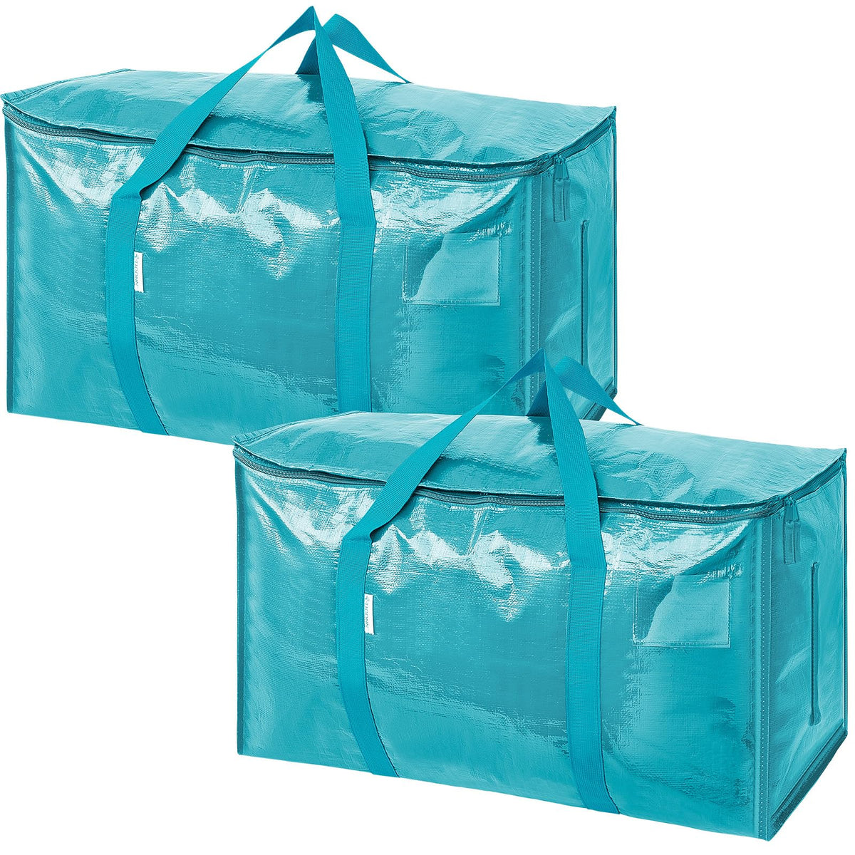 TICONN 6 Pack Extra Large Moving Bags Heavy Duty with Zippers & Carrying Handles, Durable Storage Bags Moving Boxes for Closet Organizers and Storage (6 Pack, Blue)