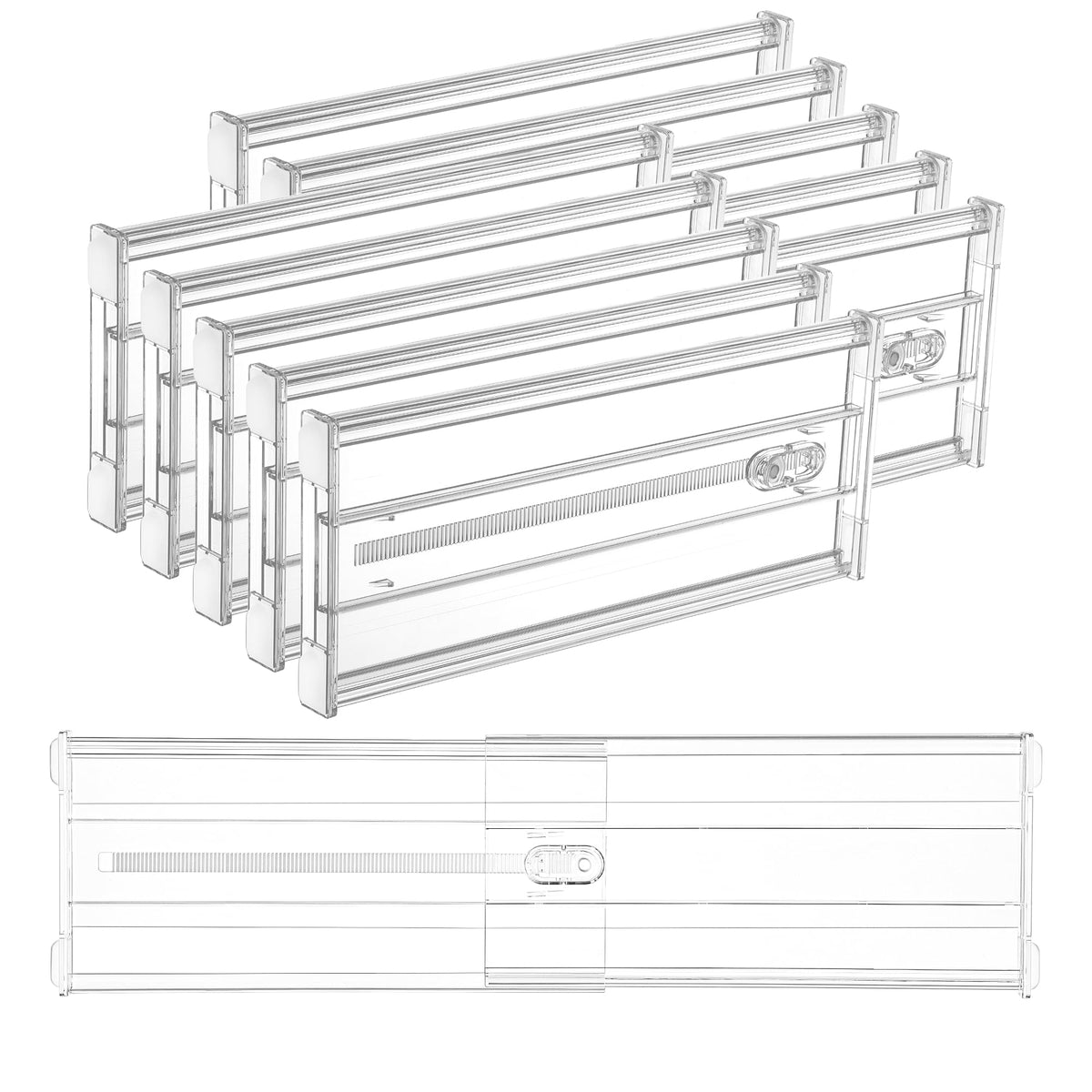 Vtopmart 4" Regular Upgrade Drawer Dividers for Clothes, 12.8"-22.3" 8 Pack