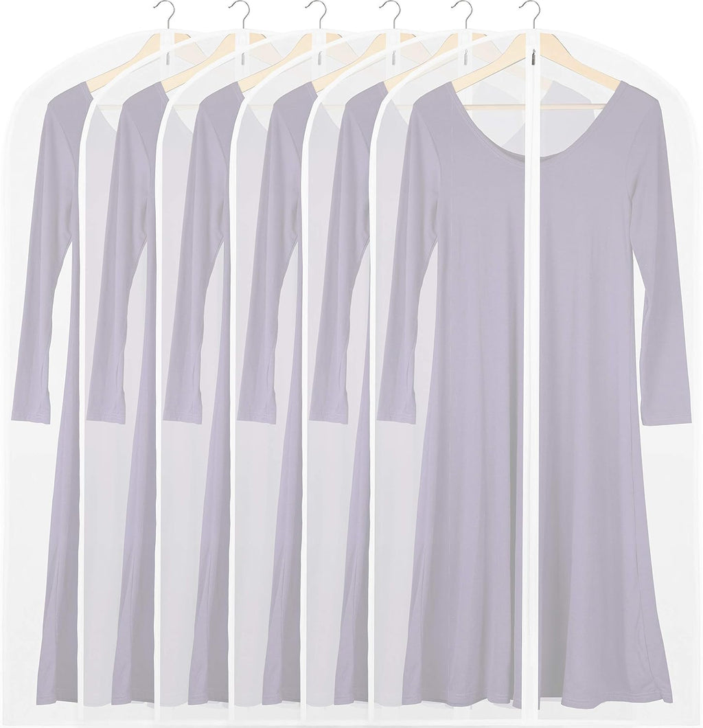 Simple Houseware 60-Inch Translucent Garment Bags with Zipper, 6 Pack