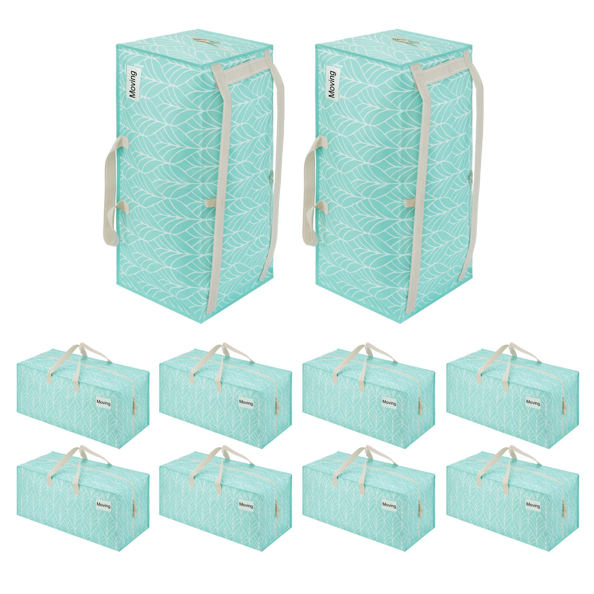 VENO 10 Pack Heavy Duty Moving Bags with Backpack Straps, Zippers & Handles, Extra Large Packing Bags for College Dorm Essentials, Moving Supplies Alternative to Cardboard Moving Boxes