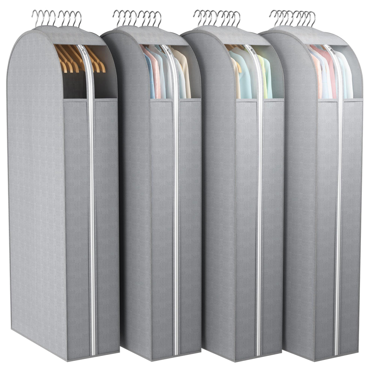 Liuoud Clear Garment Bags for Hanging Clothes 10” Gusseted, 6 Pack, 40”