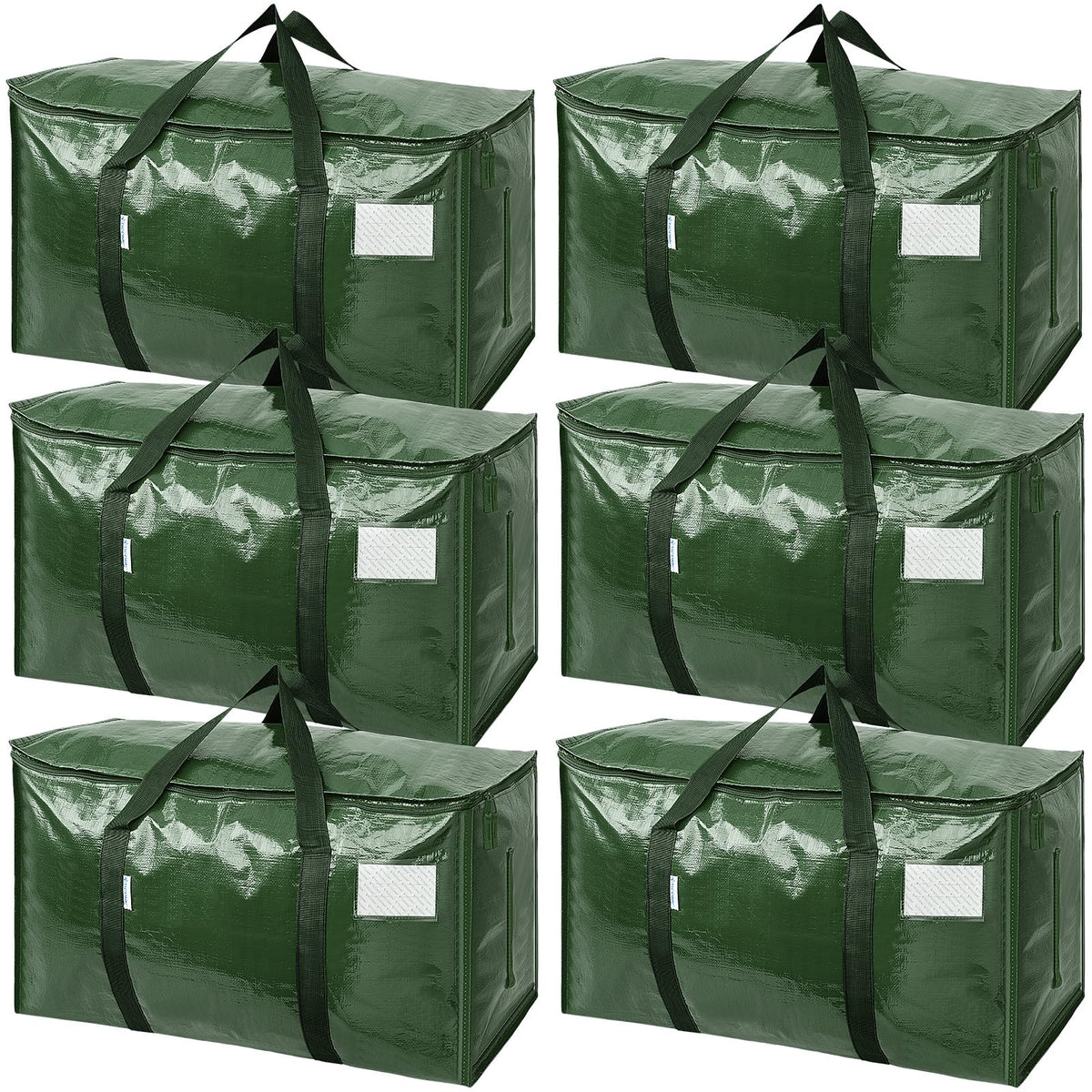 TICONN 6 Pack Extra Large Moving Bags Heavy Duty with Zippers & Carrying Handles, Durable Storage Bags Moving Boxes for Closet Organizers and Storage (6 Pack, Blue)