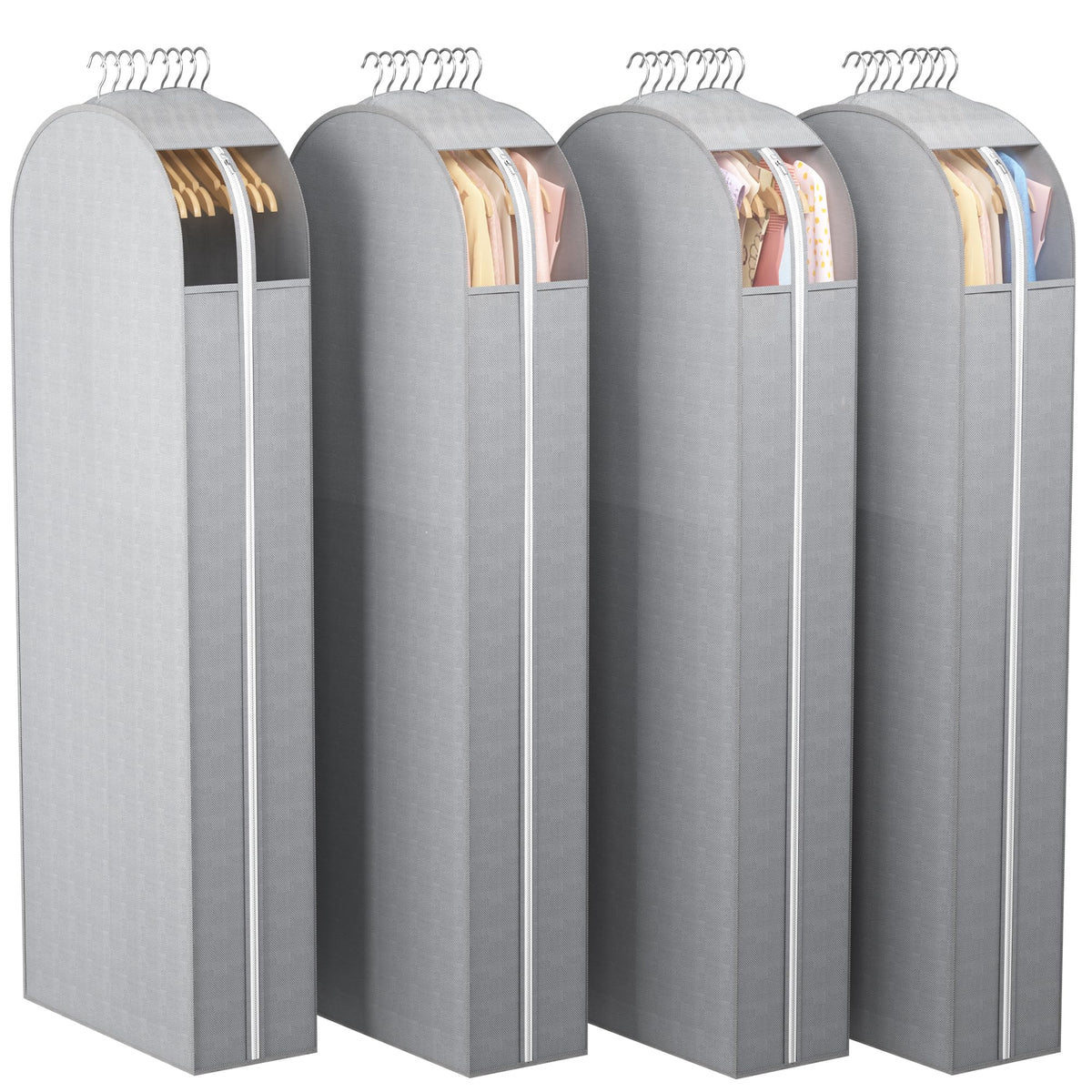 Liuoud Clear Garment Bags for Hanging Clothes 10” Gusseted, 6 Pack, 40”