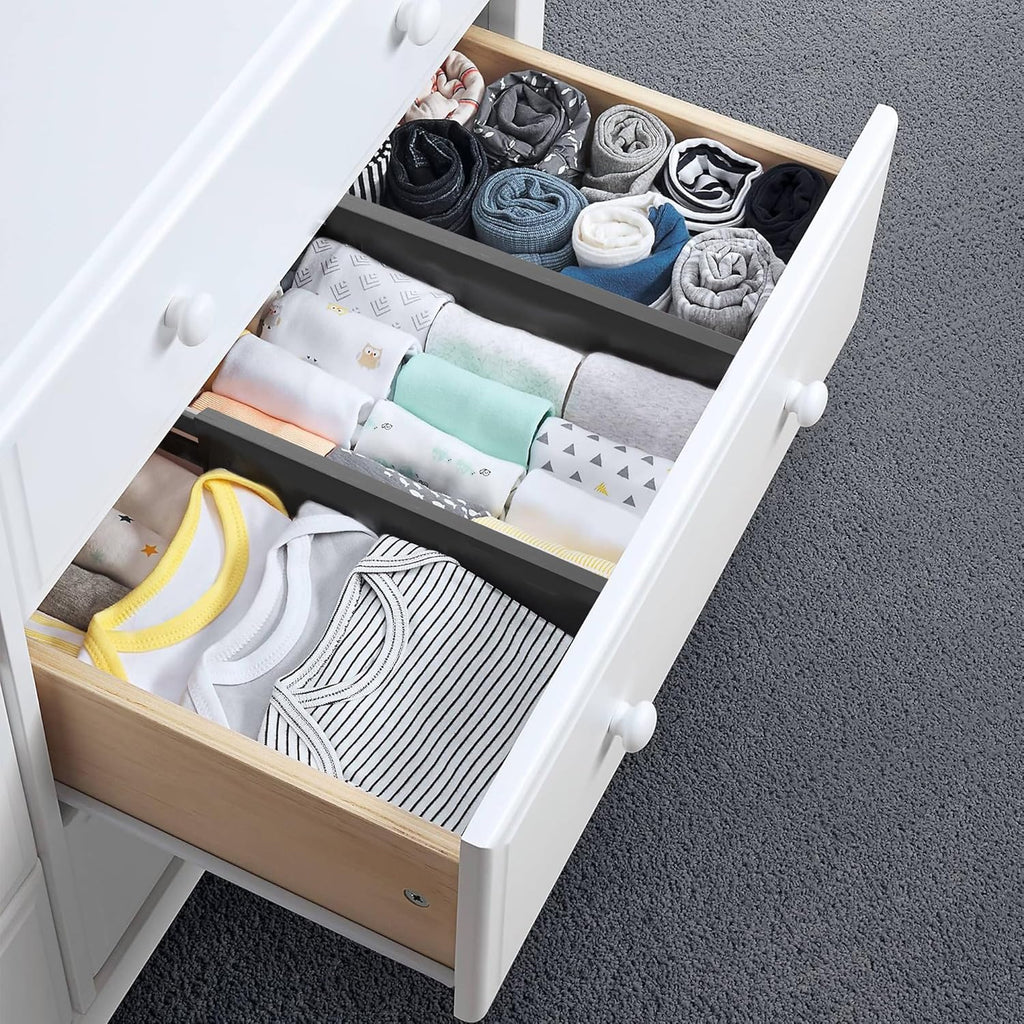 Utoplike Bamboo Kitchen Drawer Divider, Black Utensil Drawers Organizer