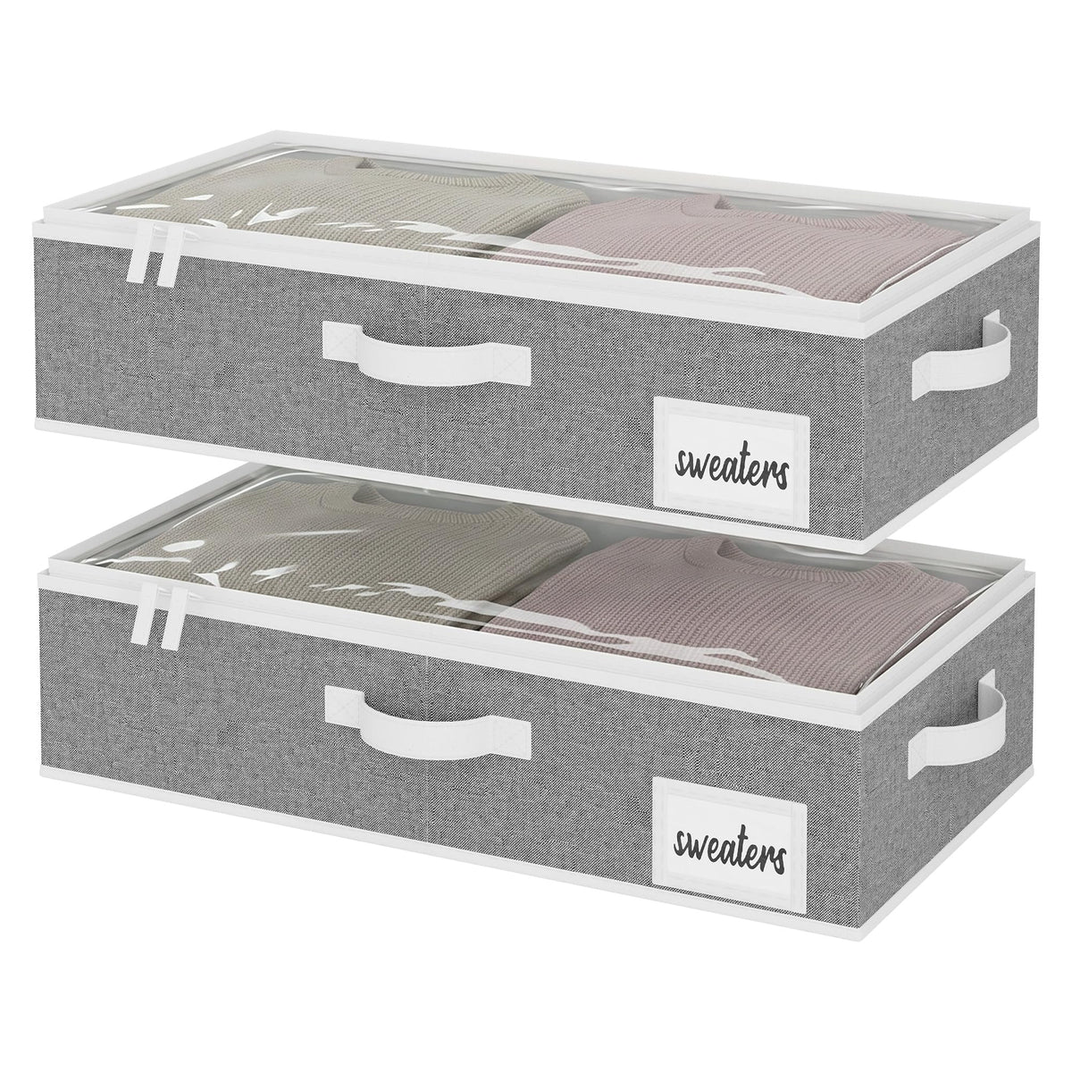 StorageWorks 6 Inch Low Profile Under Bed Storage Containers with Clear Lid