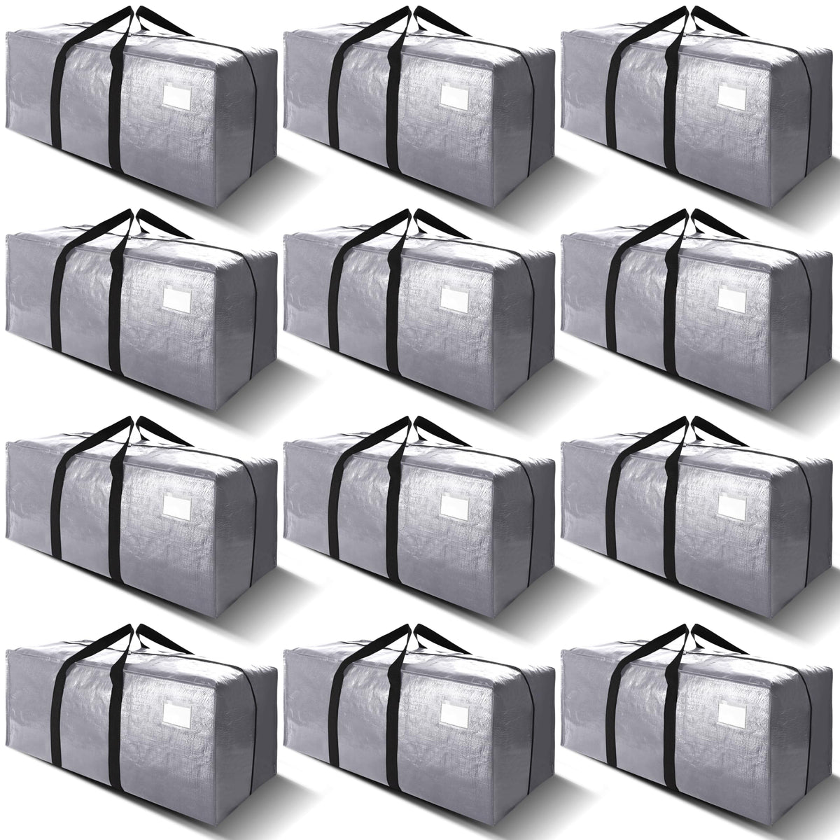 VELVETSURE Heavy Duty Extra Large Moving Bags W/Backpack Straps - Strong Handles & Zippers, Storage Totes For Space Saving, Fold Flat, Alternative to Box and Bin (Set of 6, Multicolor)
